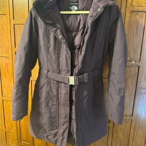 The North Face Women's Maroon Burgundy Belted  Coat size M
